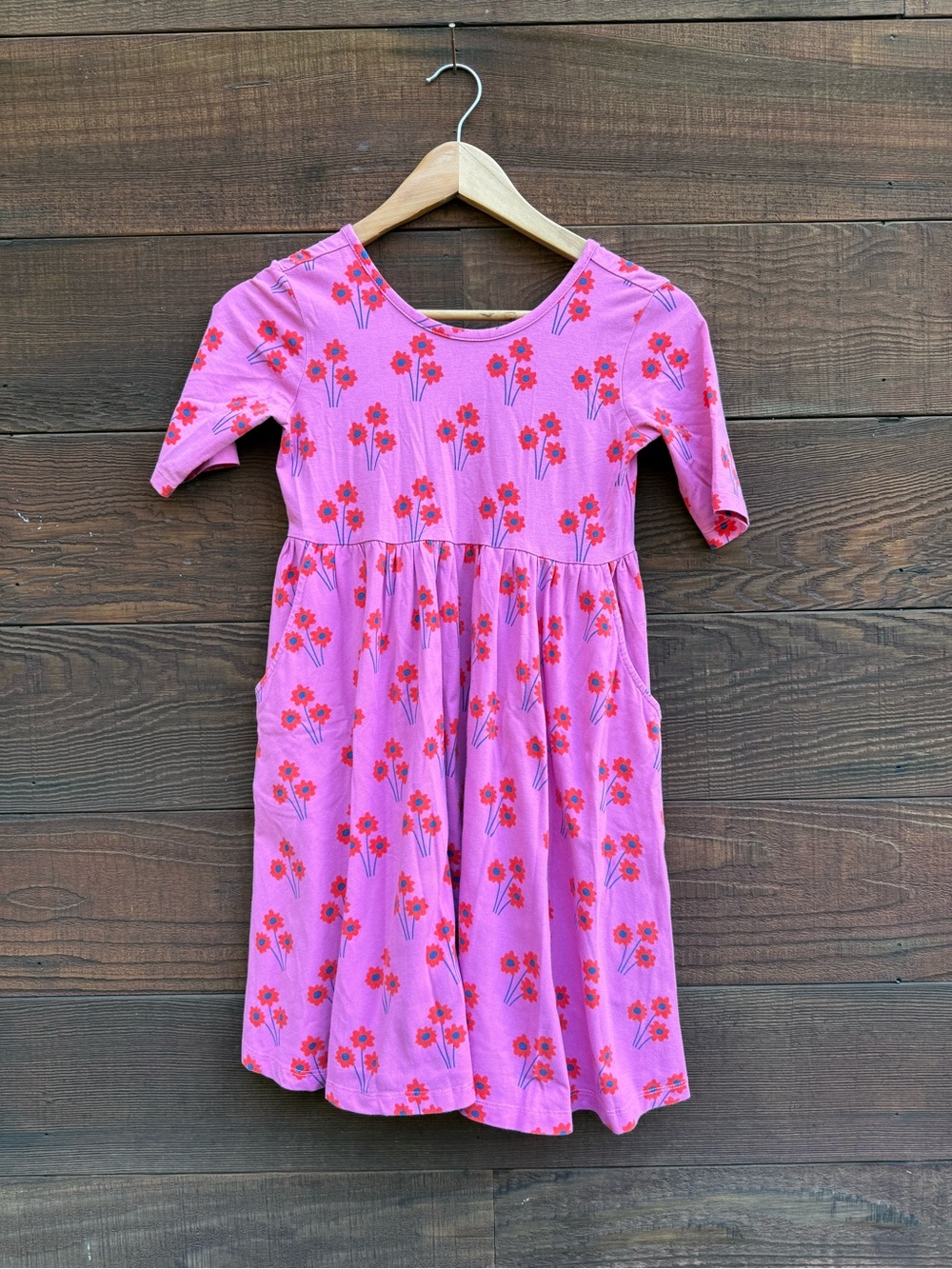 Hanna Andersson Girls' Pink Floral Jersey Dress